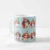 Cavalier King Charles Pastel Birthday Pattern Kaffeetasse (Vorderseite Links)
