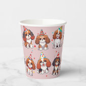 Cavalier King Charles Pastel Birthday Pattern Pappbecher (Links)