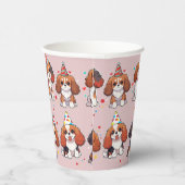 Cavalier King Charles Pastel Birthday Pattern Pappbecher (Rechts)
