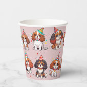 Cavalier King Charles Pastel Birthday Pattern Pappbecher (Vorderseite)