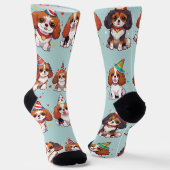 Cavalier King Charles Pastel Birthday Pattern Socken (Gewinkelt)