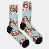 Cavalier King Charles Pastel Birthday Pattern Socken (Rechts)