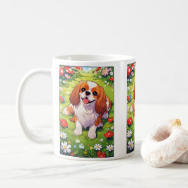 Cavalier King Charles Pastel Blume Feld Kaffeetasse