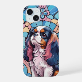 Cavalier King Charles Pastel Colors Stettelglas iPhone 15 Hülle