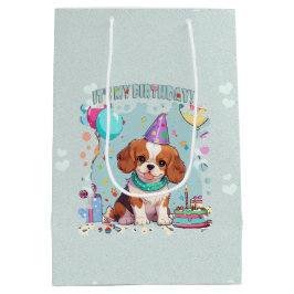 Cavalier King Charles Pastel Es ist mein Geburtsta Mittlere Geschenktüte