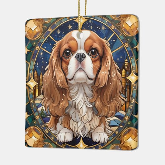 Cavalier King Charles Pastel Gold Hartglas Keramikornament (Links)