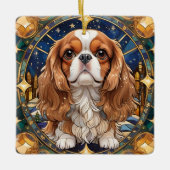 Cavalier King Charles Pastel Gold Hartglas Keramikornament (Vorderseite)