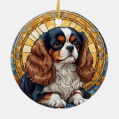 Cavalier King Charles Pastel Golden Glass Keramik Ornament (Hinten)