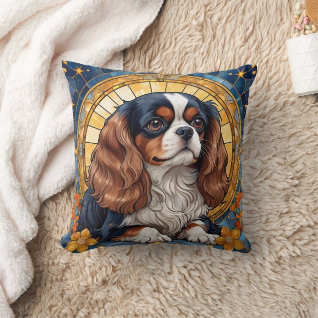 Cavalier King Charles Pastel Golden Glass Kissen (Decke)