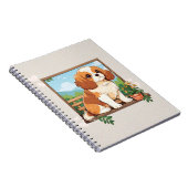 Cavalier King Charles Pastel mit Blume Notizblock (Rechte Seite)