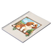 Cavalier King Charles Pastel mit Blume Notizblock (Linke Seite)