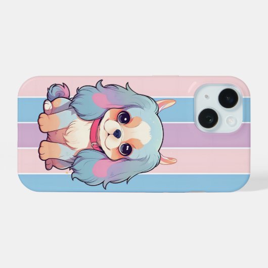Cavalier King Charles Pastel Niedlich Devil iPhone 15 Hülle (Rückseite (Horizontal))
