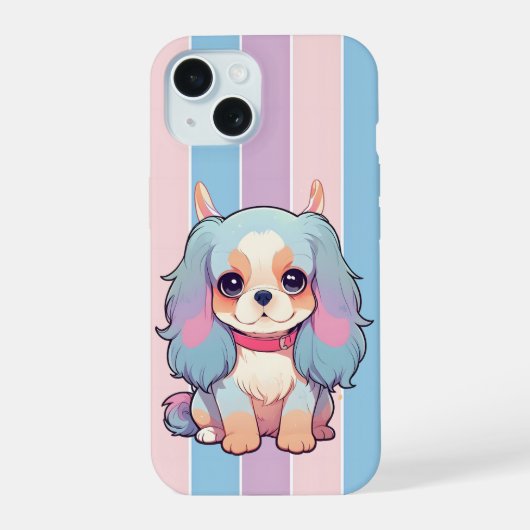 Cavalier King Charles Pastel Niedlich Devil iPhone 15 Hülle (Rückseite)