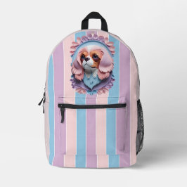 Cavalier King Charles Pastel Papier Schneiden Kuns Bedruckter Rucksack