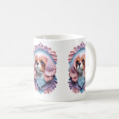 Cavalier King Charles Pastel Papier Schneiden Kuns Kaffeetasse (VorderseiteRechts)
