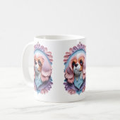 Cavalier King Charles Pastel Papier Schneiden Kuns Kaffeetasse (Vorderseite Links)