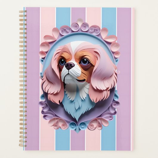 Cavalier King Charles Pastel Papier Schneiden Kuns Planer (Vorderseite)