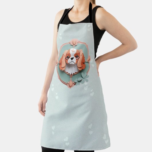 Cavalier King Charles Pastel Papier Schneiden Kuns Schürze (InSitu)
