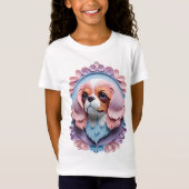 Cavalier King Charles Pastel Papier Schneiden Kuns T-Shirt (Vorderseite)