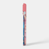 Cavalier King Charles Pastel Pink verkettetes Glas iPhone 15 Hülle (Linke Seite)