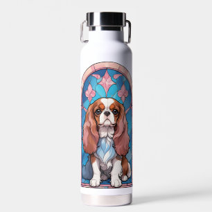 Cavalier King Charles Pastel Pink verkettetes Glas Trinkflasche