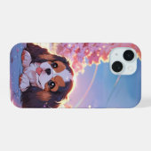 Cavalier King Charles Pastel Sakura Rainbow sky iPhone 15 Hülle (Rückseite (Horizontal))