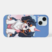 Cavalier King Charles Pastel Unicorn iPhone 15 Hülle (Rückseite (Horizontal))