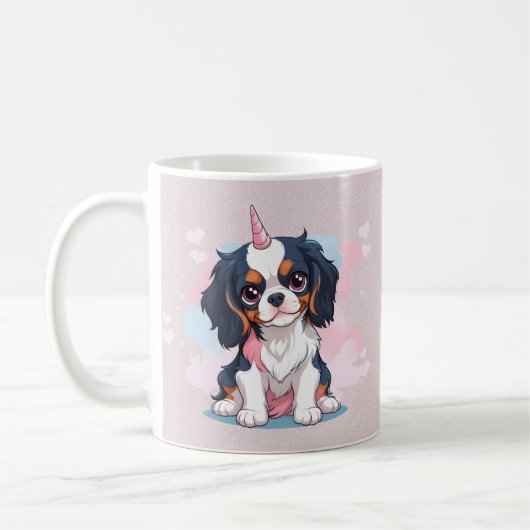 Cavalier King Charles Pastel Unicorn Kaffeetasse (Links)