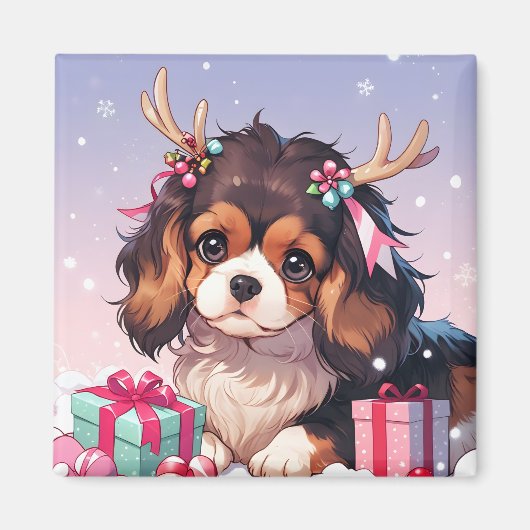 Cavalier King Charles Pastel Weihnachtsgeschenke Magnet (Vorne)