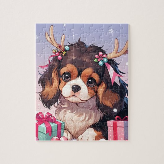 Cavalier King Charles Pastel Weihnachtsgeschenke Puzzle (Vertikal)