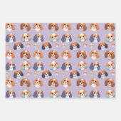 Cavalier King Charles Pastel Weihnachtsmuster Geschenkpapier Set (Vorderseite 2)