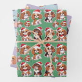 Cavalier King Charles Pastel Weihnachtsmuster Geschenkpapier Set (Beispiel)