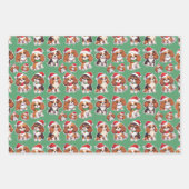 Cavalier King Charles Pastel Weihnachtsmuster Geschenkpapier Set (Vorderseite)