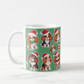 Cavalier King Charles Pastel Weihnachtsmuster Kaffeetasse (Links)