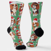 Cavalier King Charles Pastel Weihnachtsmuster Socken (Gewinkelt)