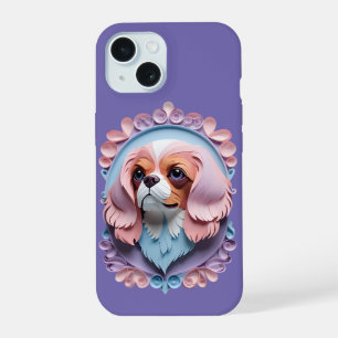 Cavalier King Charles Pastell Papierkunst Kunst iPhone 15 Hülle