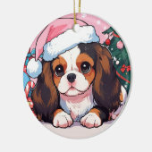 Cavalier King Charles Pastellhut Keramik Ornament (Links)