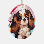 Cavalier King Charles Pastellhut Keramik Ornament (Rechts)