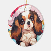 Cavalier King Charles Pastellhut Keramik Ornament (Links)