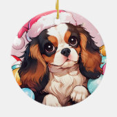 Cavalier King Charles Pastellhut Keramik Ornament (Hinten)