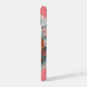 Cavalier King Charles Pink Blume Papier schneiden iPhone 15 Hülle (Linke Seite)