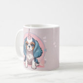 Cavalier King Charles Pink Pastel Unicorn Kaffeetasse (Vorderseite Links)
