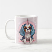 Cavalier King Charles Pink Pastel Unicorn Kaffeetasse (Links)