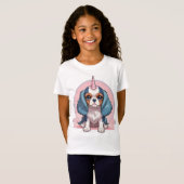 Cavalier King Charles Pink Pastel Unicorn T-Shirt (Vorne ganz)