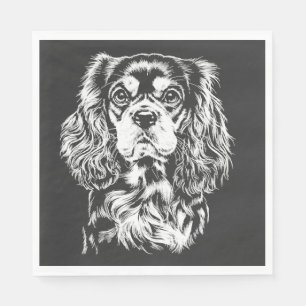 Cavalier King Charles Porträt Minimalistische Bekl Serviette