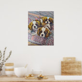 Cavalier KIng Charles Puppies Custom Art Print Poster (Küche)
