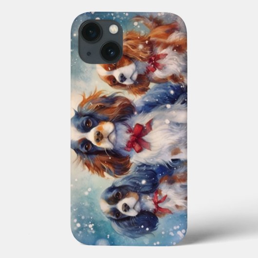 Cavalier King Charles Puppies iPhone Case (Rückseite)
