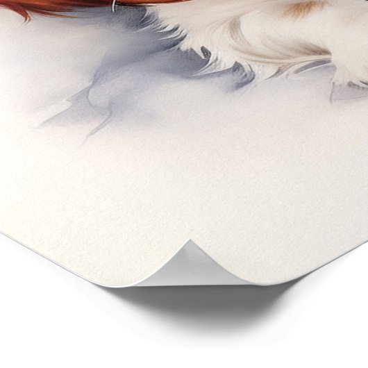 Cavalier King Charles Puppies Poster (Ecke)