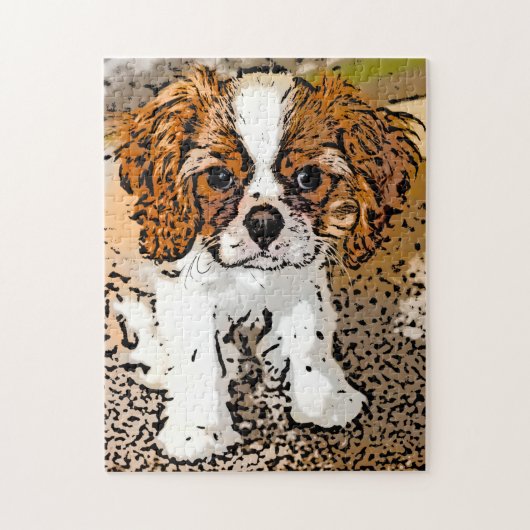 Cavalier King Charles Puppy Jigsaw Puzzle (Vertikal)