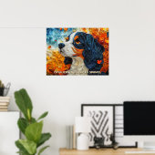 Cavalier King Charles Quilling Art Dog Portrait Poster (Heimbüro)